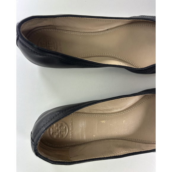 Tory Burch Liana Rhinestone Jewel Embellished Ballet Flats Black Leather Sz 6.5 - Picture 7 of 16